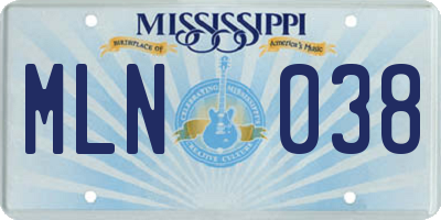 MS license plate MLN038