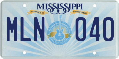 MS license plate MLN040