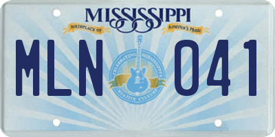 MS license plate MLN041