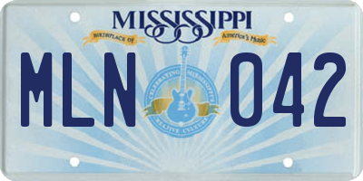 MS license plate MLN042