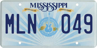 MS license plate MLN049