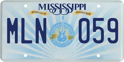 MS license plate MLN059