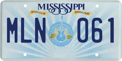 MS license plate MLN061