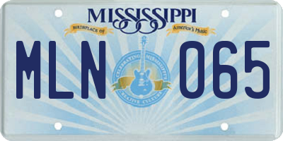MS license plate MLN065