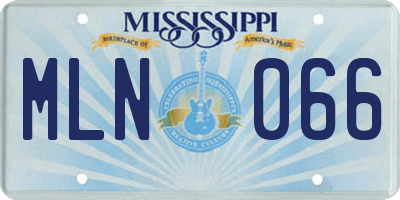 MS license plate MLN066