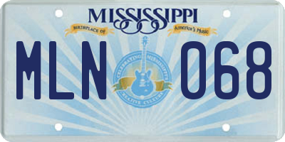 MS license plate MLN068