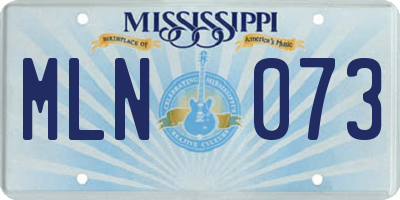 MS license plate MLN073