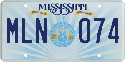 MS license plate MLN074