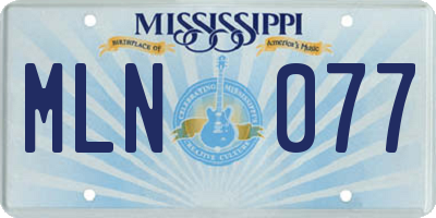 MS license plate MLN077
