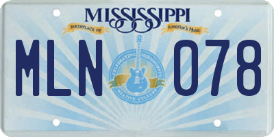 MS license plate MLN078
