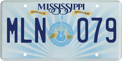 MS license plate MLN079
