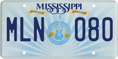 MS license plate MLN080