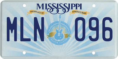MS license plate MLN096