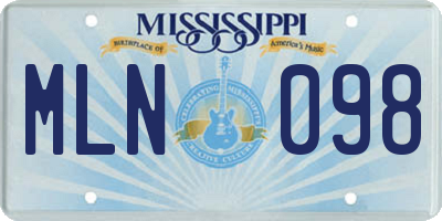 MS license plate MLN098