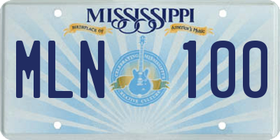 MS license plate MLN100