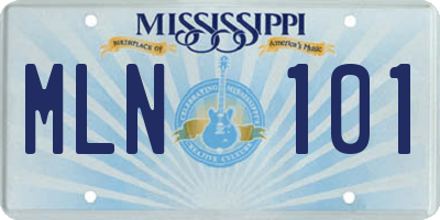 MS license plate MLN101