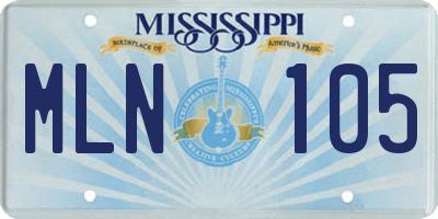 MS license plate MLN105