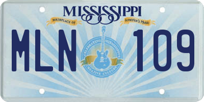 MS license plate MLN109