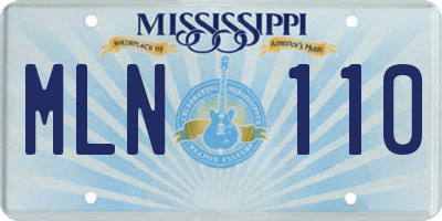 MS license plate MLN110
