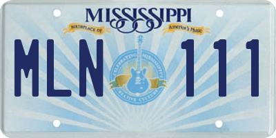 MS license plate MLN111