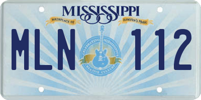 MS license plate MLN112