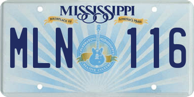 MS license plate MLN116