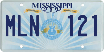 MS license plate MLN121