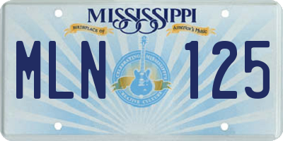 MS license plate MLN125