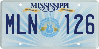 MS license plate MLN126