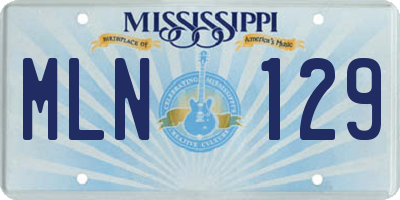 MS license plate MLN129