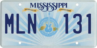 MS license plate MLN131