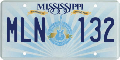 MS license plate MLN132