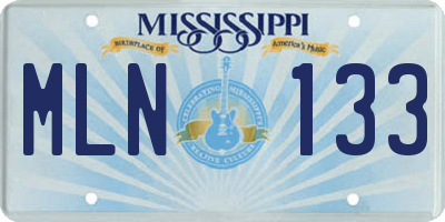MS license plate MLN133