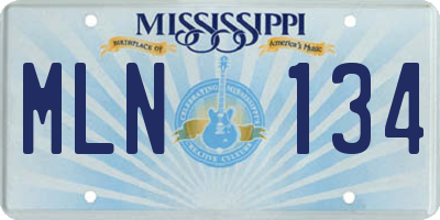 MS license plate MLN134