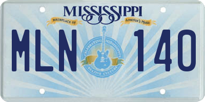 MS license plate MLN140