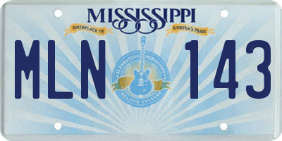 MS license plate MLN143