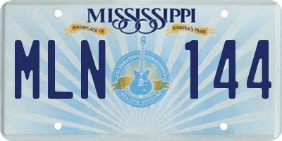 MS license plate MLN144