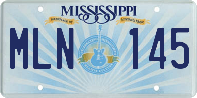 MS license plate MLN145