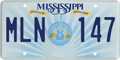 MS license plate MLN147