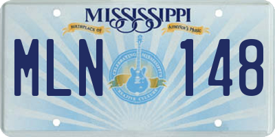 MS license plate MLN148