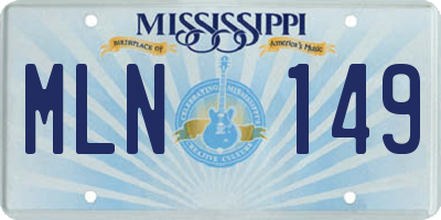 MS license plate MLN149