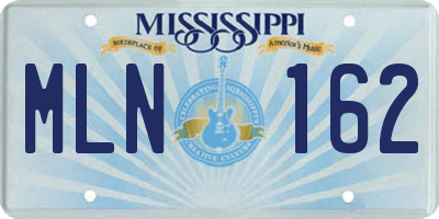 MS license plate MLN162