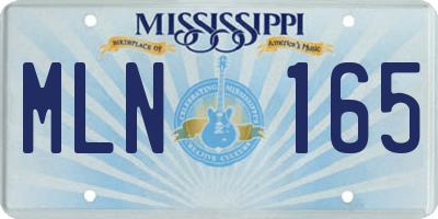 MS license plate MLN165