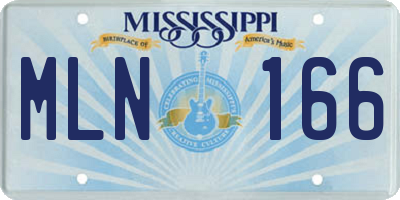 MS license plate MLN166