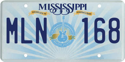MS license plate MLN168