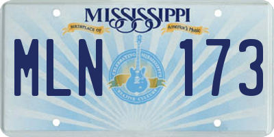 MS license plate MLN173