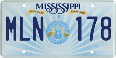 MS license plate MLN178