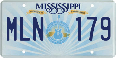 MS license plate MLN179