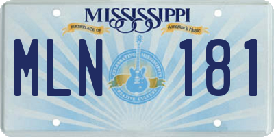 MS license plate MLN181