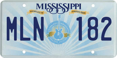 MS license plate MLN182
